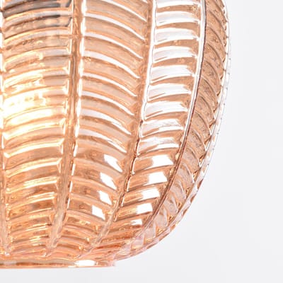 LumenXL - Hanglamp - amber glas - getextureerd detail - Kaca