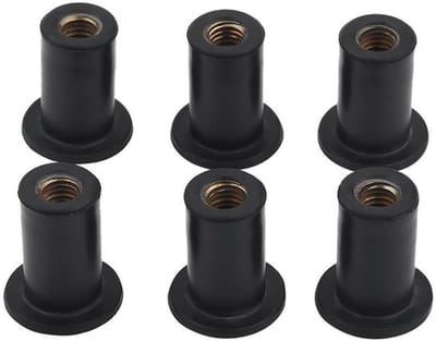 Robuuste Rubberen Well Nuts M5 voor Kayak, Kano en Boten - Duurzame Bevestigingsmiddelen met Rubberen Stopper en Veilige Grip (6 Stuks)