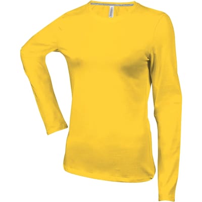 Kariban Dames T-shirt ronde hals lange mouwen K383 - Yellow - M