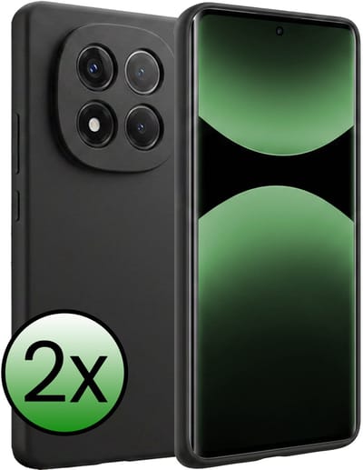 Hoesje 2 Stuks - Geschikt voor Xiaomi Redmi Note 14 Pro - Sterk & Shockproof - Case Siliconen - Back Cover - Telefoon Hoes - Zwart