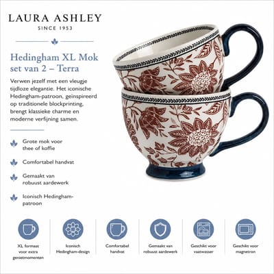Laura Ashley Hedingham Collectables - Giftset 2 Mokken Hedingham Blue Terra 43 cl.