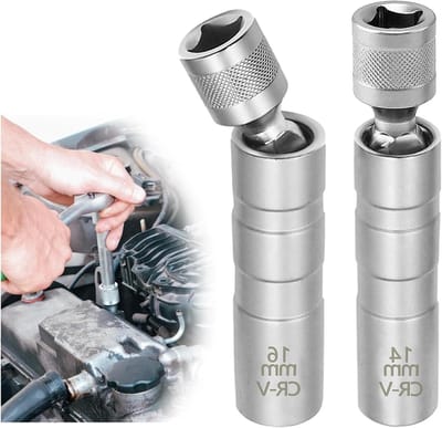 Universele Bougiesleutel Set, 14 mm en 16 mm, 2 Stuks, Magnetische Bougiesleutels voor Auto Reparatie en Onderhoud