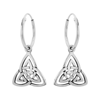 WeLoveSilver - zilveren oorringen - 925 zilver - triquetra hanger