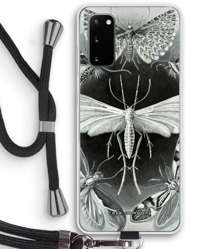 Case Company® - Hoesje met koord geschikt voor Samsung Galaxy S20 hoesje met Koord - Haeckel Tineida - Telefoonhoesje met Zwart Koord - Bescherming aan alle Kanten en Over de Schermrand