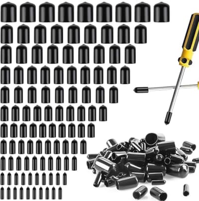 200 Stuks Rubberen Eindkappen - Beschermkappen voor Schroeven en Kabels - Diverse Maten van 1,5 tot 15 mm