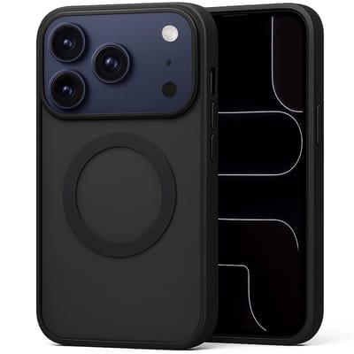 Hoesje geschikt voor iPhone 17 Pro - Geschikt voor Magsafe - Shock Proof Case – Mat Zwart