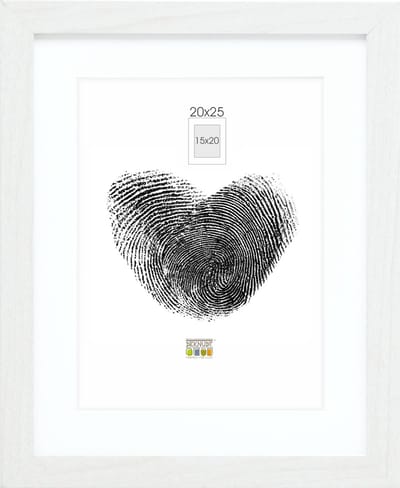 Deknudt Frames fotolijst - wit met passe-partout - 15x20 / 20x25 cm
