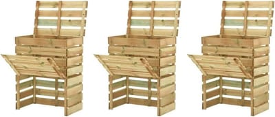Compostbak Hout - Composteerbak Tuin - Afval Verwerken - Goede Luchtcirculatie - 80x50x100 cm - Houtkleur