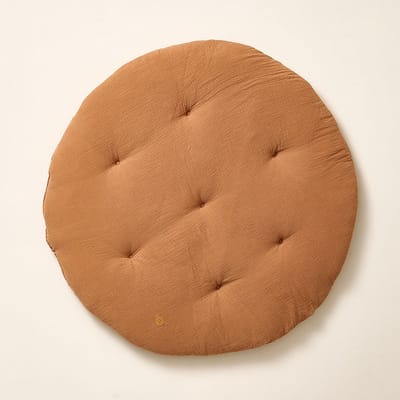 Petite Amélie Speelmat baby - Speelkleed rond - 100% Biologisch mousseline katoen - Luxe en veilige plek voor ontwikkelingsactiviteiten - Gebruik in speeltenten of tipi-tenten - Ø 100 cm - Caramel