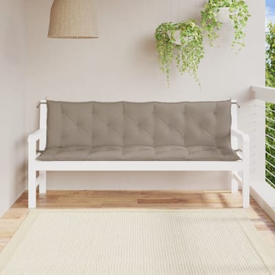 vidaXL - Tuinbankkussens - 2 - st - 180x50x7 - cm - oxford - stof - taupe
