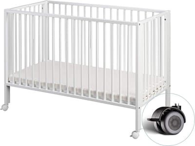 Kinder Vouwbed - Opvouwbaar Ledikant - Babykamer Inrichten - Ruimtebesparend Vouwbaar - 60 x 120 cm - Wit
