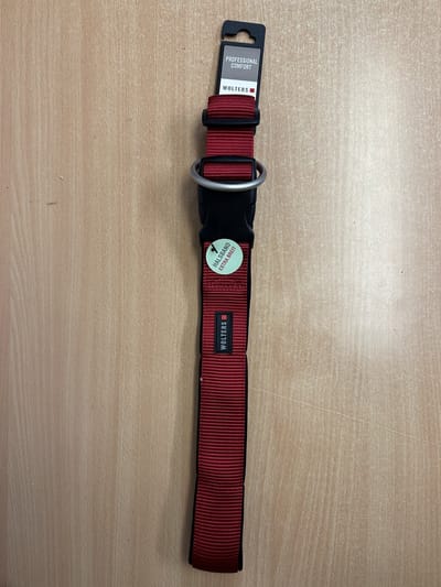 wolters pofessional comfort halsband maat L 70-80cm 45mm breed extra breed kleur rood zwart