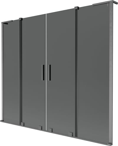 Mexen Velar L Duo badscherm 2-delige schuif 170 x 150 , grafiet, geborsteld geweergrijs - 896-170-003-42-66