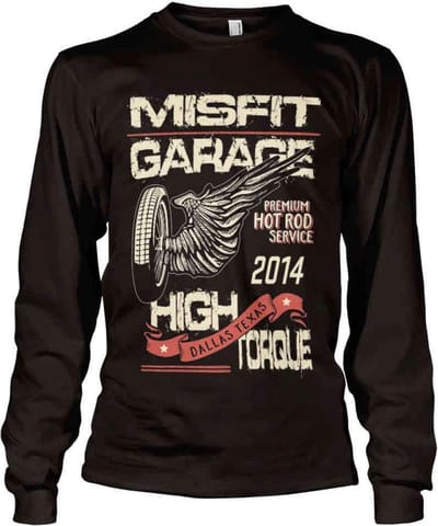 Misfit Garage Longsleeve shirt -S- High Torque Zwart