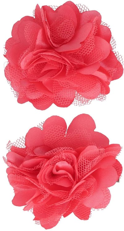 Haarsoires Haarspeld Duckklem 5cm – Haarbloem - Fuchsia Roze - Set van 2 - Sterke Haarclip voor Styling & Dagelijks Gebruik - Hair Clip - Decoratieve Haaraccessoire