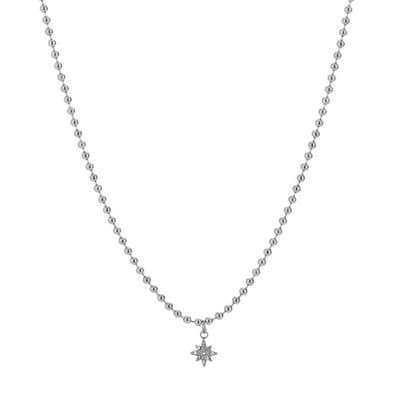 ketting - bolletjes - ster - strass steentjes - rvs - cadeau tip
