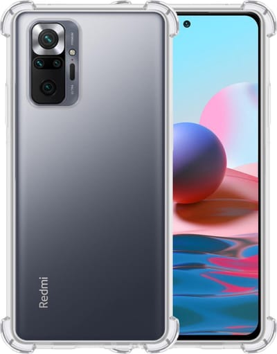 Hoesje - Geschikt voor Xiaomi Redmi Note 10 Pro - Sterk & Shockproof - Siliconen Case - Back Cover - Telefoon Hoes Shock Proof - Telefoonhoesjes - Transparant