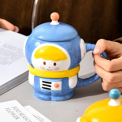 Astronaut Mok Creatieve Astronaut Mok Vrouwelijke Keramische Onderglazuur Kleur Couple Drinkwater Kop Kinderen Verjaardagscadeau 425ml