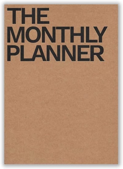 Maandelijkse Planner - Agenda Overzicht - Planning Maken - Ongedateerd Ontwerp - Large Formaat - Bruin