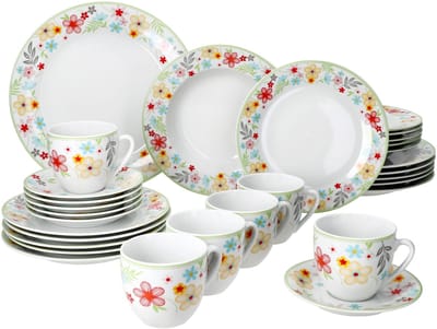 MamboCat 30-delig combinatieservies VARIANT BLÜMCHEN 6 porselein
