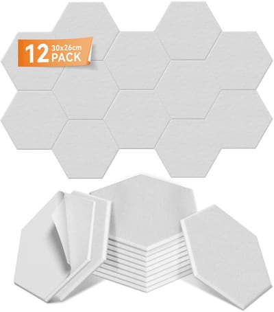 ACXIN 3D Akoestische Geluidsabsorber Panelen - Zelfklevend Schuim - Wit Hexagon - 0,9cm Polyester