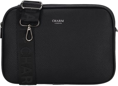 Charm London Mulberry Street Crossbodytas - Schoudertas - Drie Ritsvakken - Verstelbare Schouderband - Afneembaar - Damestas - Schoudertas - Zwart