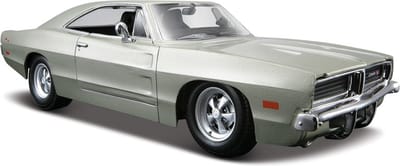 Maisto Modelauto/speelgoedauto Dodge Charger R/T 1969 - zilver - schaal 1:24