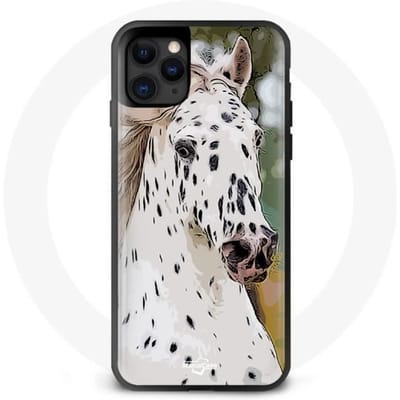 Coque iPhone 11 - Appaloosa - Souple - Noir - Motif Cheval - Mixte