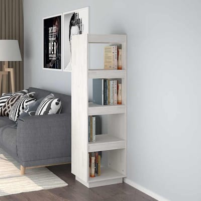 vidaXL - Boekenkast/kamerscherm - 40x35x135 - cm - massief - grenenhout - wit