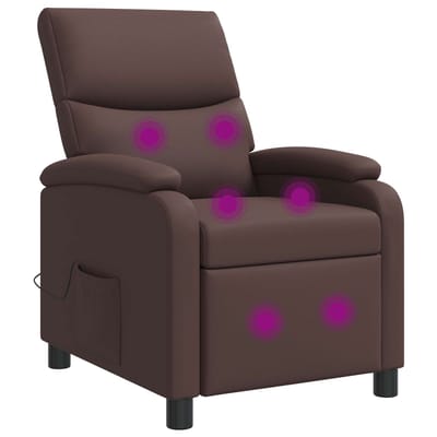 vidaXL - Massage - Relaxstoel - Bruin - Kunstleer