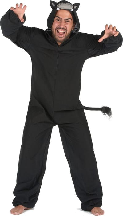 Vegaoo - Zwart panter onesie kostuum voor mannen
