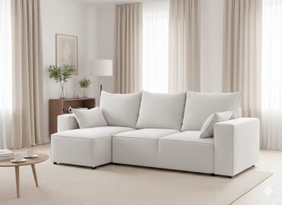Luxe Uitschuifbare Slaapbank – Wit – 246x145 cm – Industrohome