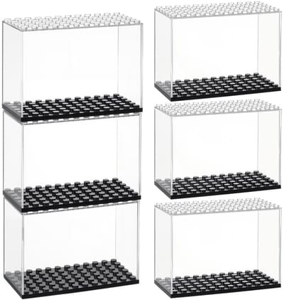 Allecto - Mini Figuur Display Box - Stapelbaar - Transparant - Collectie Minifiguur Opslag - Perfect voor Tafelblad - 6 Stuks