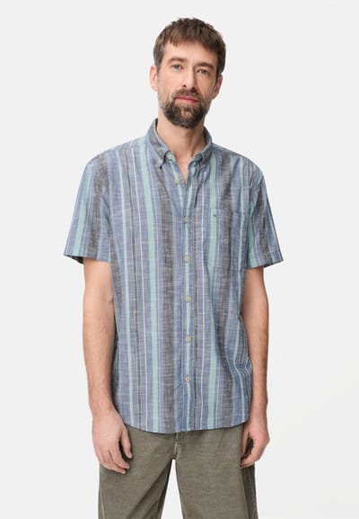 camel active Geruit overhemd van puur katoen - Maat menswear-L - Indigoblauw