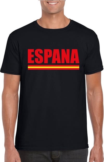 Zwart Espana/ Spanje supporter shirt heren S