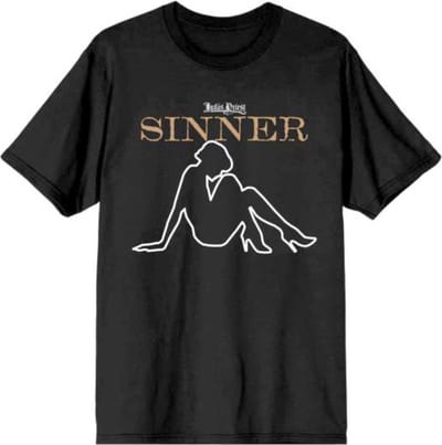 Judas Priest - Sin After Sin Sinner Slogan Lady Heren T-shirt - S - Zwart