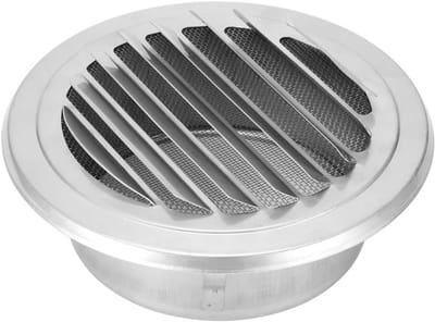 Ronde 125 mm diameter ventilator afzuigkap, vlakke rooster luchtventilatie van roestvrij staal 304 voor binnen en buitengebruik
