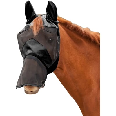 Waldhausen Luxe Vliegenmasker Met Oren En Neus Zwart - Anti insect - Pony