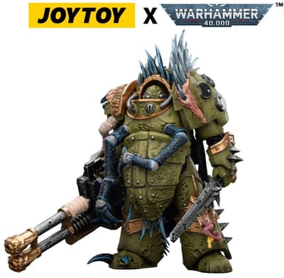 Joy Toy (CN) Warhammer 40,000 Action Figure Death Guard Blightlord Terminator 1 met Reaper Autocannon and Bubotic Blades 14 cm Action Figuur