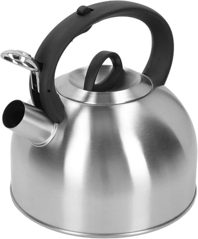 Roestvrijstalen Fluitketel - Waterketel Fornuis - Water Koken - Eén Druk op de Knop - 3 Liter - Zilver