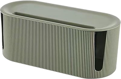 Peysaitr - Kabelbox Organizer - Kabelbox Voor Snoeren Wegwerken - Opberg Stekkerdoos - Met kaartsleufklepje en ventilatieopeningen - Desk Organizer - 31x13.5x12.5cm - Groen - 1 stuk