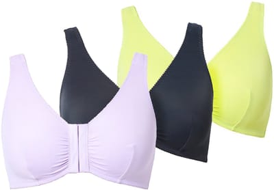 Ulla Popken - Dames - Bustier set van 3 voorsluiting microvezels - Appelgroen - Maat 85D