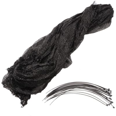 Voile d'ombrage en tissu mesh anti-UV et anti-poussière avec 20 attaches pour l'extérieur black