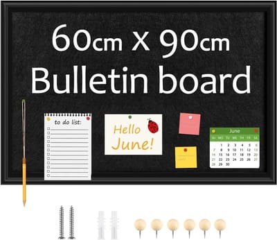 Stunq® Robuust Houten Prikbord 60x90 cm met Zachte Vilt Bekleding - Perfect voor Organisatie