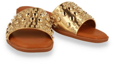 Double Heart Dames Slipper | Goud | Maat: 41