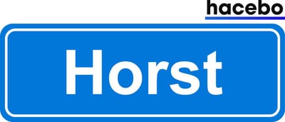 Hacebo - Plaatsnaam Sticker - 29x10 CM - Horst sticker - Verkeersborden sticker - grappige cadeaus - Horst