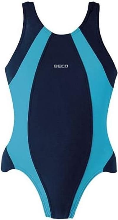 BECO Badpak - Meisjes - Polyamide/elastaan - Marineblauw/turquoise - Maat 128