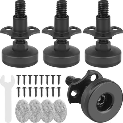 Meubelnivelleerders - Verstelbare poten - Stabiliseren meubels - Met T-moer kit - 4 stuks - Zwart
