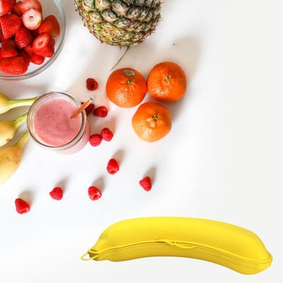 Famanu – Set van van van 2 bananenhouders – Herbruikbare bananentrommels voor werk, school of picknick – Bpa-vrij