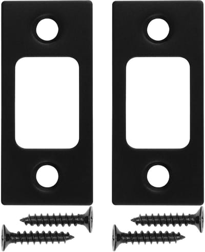 Dailygoods- Deurslotplaat Zwart - Sluitkom - Sluitplaat Stalen Kozijn - Sluitplaat Deur - 2 Stuks - Roestvrij Staal